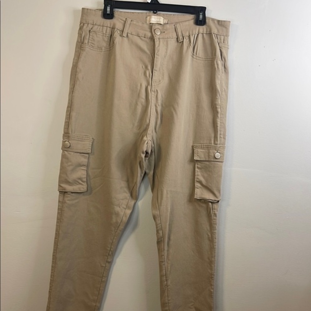 Kalowa Tan Cargo Skinny Pants Women's 3X